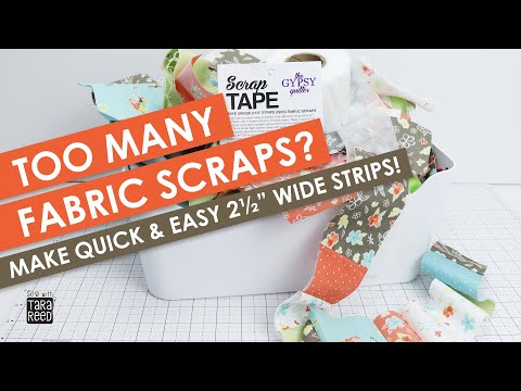 Scrap Tape - An easy way to make 2" strips from fabric scraps without worrying about the grain