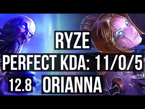 RYZE vs ORIANNA (MID) | 11/0/5, Legendary | KR Grandmaster | 12.8
