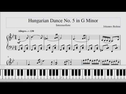Hungarian Dance No 5 in G Minor - Brahms "1869" Piano Tutorial