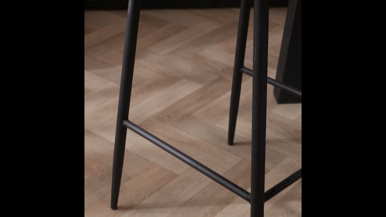 Barhocker mit Armlehne Niklas recycelter Stoff taupe 78cm