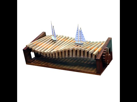 Kinetic sculpture, wave automaton, wooden automaton