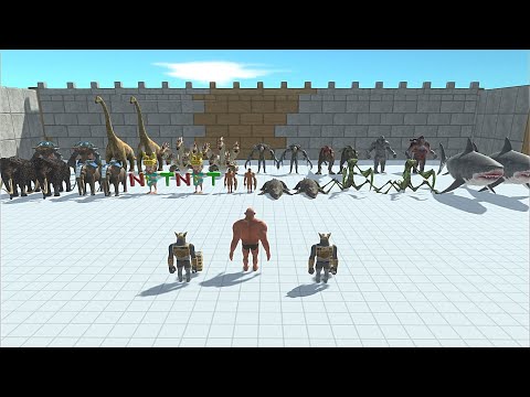 HILL GIANT WITH GHOR HAMMER VS 2 BOS - Animal Revolt Battle Simulator