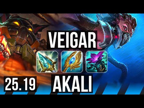 VEIGAR vs AKALI (MID) | 9/1/6, Legendary | EUW Master | 25.19