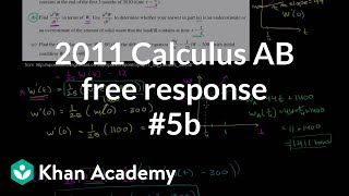 2011 Calculus AB Free Response #5b