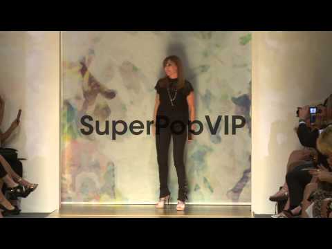 Designer Nicole Miller walks the runway during Nicole Mil...