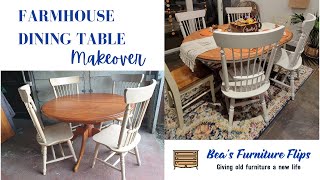Farmhouse dining table makeover - How to #upcycle a dining set?