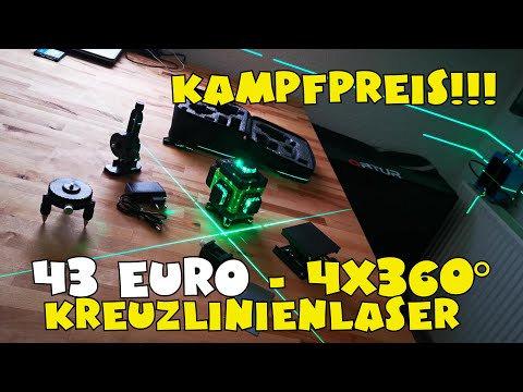 TOMTOP 4D 4x360° Kreuzlinienlaser mit reichlich Zubehör