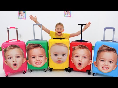 Vlad e Niki fingem brincar de aeroporto