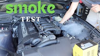 E36 M3 smoke test for vacuum leaks…chasing fuel trim codes