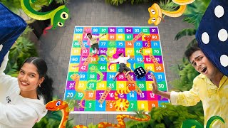 BIGGEST Snake &amp; Ladder Challenge EVER 😱 Chattambees 
