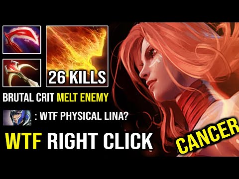EPIC 26Kills Endless Right Click Lina | Brutal Crit 100% Melt Enemy Like Creeps 7.30c Dota 2
