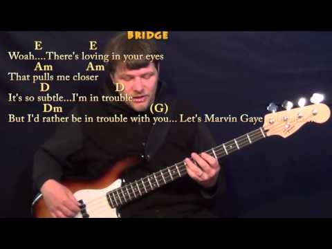 Marvin Gaye (Charlie Puth) Bass Guitar Cover Lesson in C with Chords/Lyrics