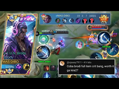 AKHIRNYA TOP GLOBAL BRODY MENCOBA BUILD FULL CRITICAL! GILA SIH DAMAGENYA - BRODY MLBB