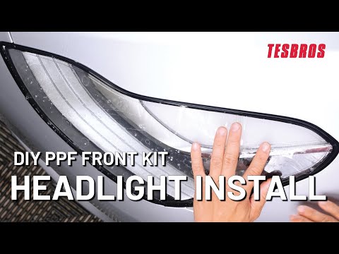 Step by Step PPF Installation On Tesla Model 3/Y Headlights and Fog Lights | DIY PPF