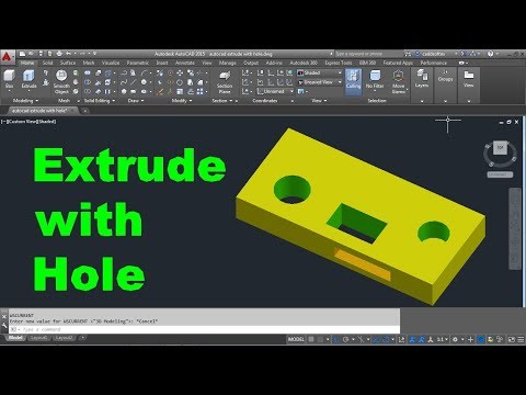 AutoCAD Extrude with Hole | AutoCAD Presspull Hole | AutoCAD 3D Change Plane