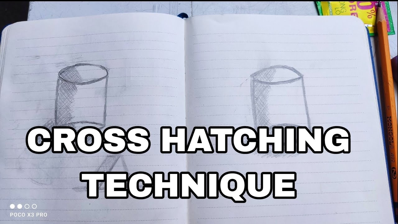 CROSS HATCHING TECHNIQUE FOR BEGINNER #crosshatching #shadingtechnique #cylinder