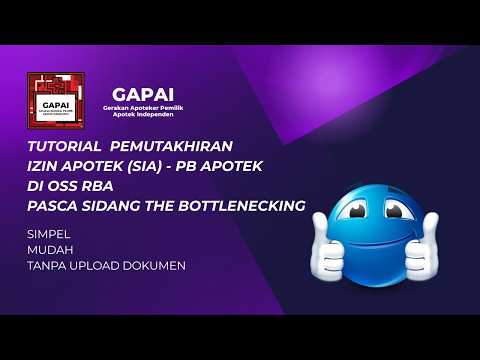 Cara Pemutakhiran IZIN APotek di OSS RBA - setelah sidang the Bottlenecking