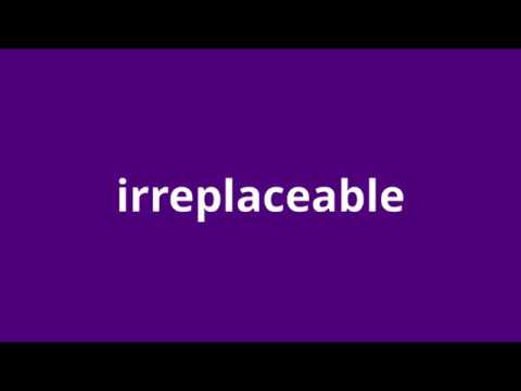 what is the meaning of irreplaceable.