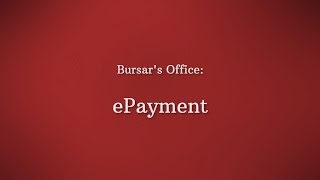 Bursar's Office: ePayments