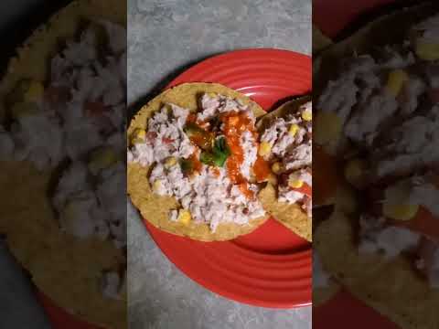 Delicious easy tuna salad with gluten free tostadas #fypシ゚viral #beautybyeve #tunasalad