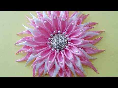 DIY for Girls : How to Make DIY Kanzashi Satin RIbbon Dahlia Flower : 5  Steps (with Pictures) - Instructables