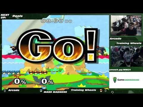 Mass Madness 21 SSBM - Arcade (C. Falcon) vs. Training Wheels (Marth) - Melee Pools