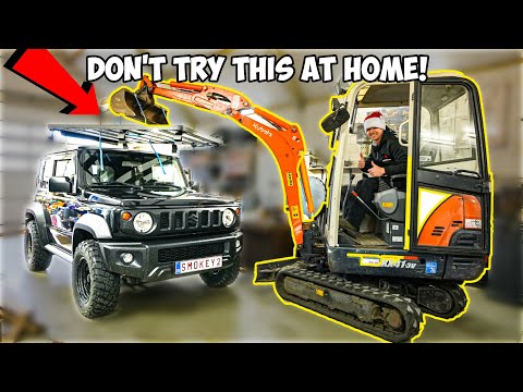 ROOF RACK Install on My 4x4 OFFROAD Suzuki Jimny with an EXCAVATOR!