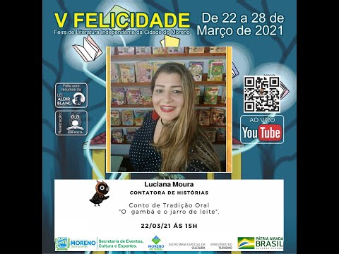 Luciana Moura, apresentando conto de Tradição Oral