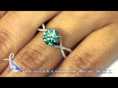 FD-SOLD-019 - 1.90 Carat Certified Fancy Blue Round Diamond Engagement Ring 18k White Gold