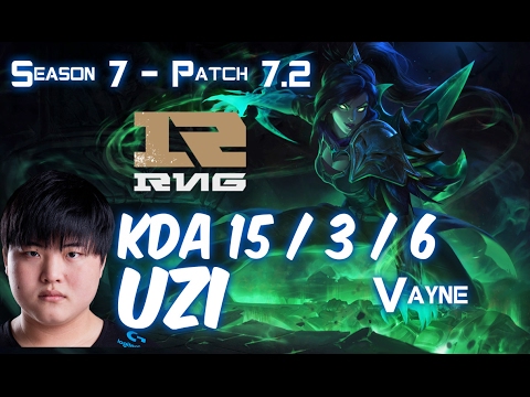 RNG Uzi VAYNE vs CAITLYN ADC - Patch 7.2 KR Ranked