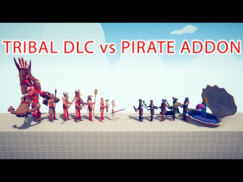 TRIBAL DLC Team vs PIRATE ADDON Team - Totally Accurate Battle Simulator TABS