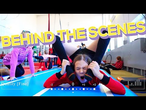 Funny and unfortunate moments during video filming at a children's circus school.