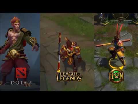 LoL vs. HoN vs. DotA 2: Monkey King/Wukong Comparison (Abillities, Look etc.)