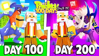 Tóm tắt 200 Ngày Minecraft Pixelmon Ultra Sinh Tồn Siêu Khó Tôi Bắt Thủy Thần Hắc Ám !!