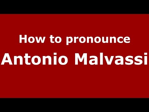 How to pronounce Antonio Malvassi (Argentine Spanish/Argentina) - PronounceNames.com