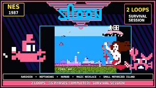 Sqoon (NES, 1987) – 2 Loops (16 Phases Completed) Survival Session 🚢🧜📿