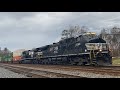 NS 4589 Leads A Very Late And Monstrous NS 28R Hauling Through Paw Creek 11 12 2022
