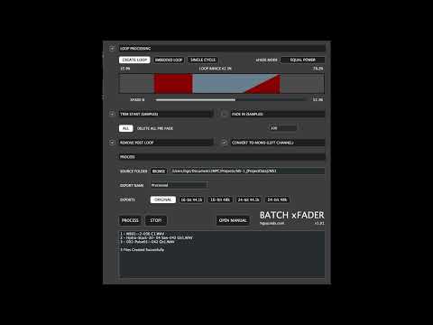 Homegrown Sounds updates Batch xFader to v1.1 adding batch creation of single cycle loops
