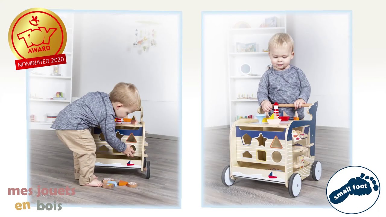 Trotteur voyage marin en bois pour bébé