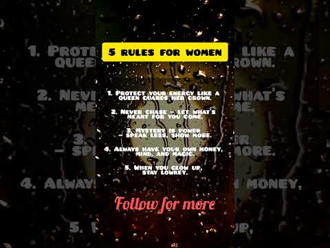 5 rules for women. #fyp #psychology #rules #advice