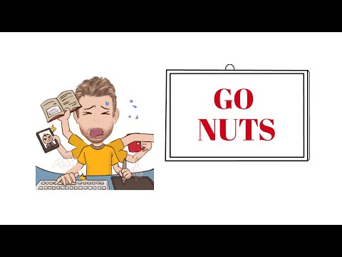 English Tutor Nick P Verb Phrase (351) Go Nuts  - Origin - Animated