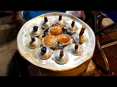 INTERESTING LAOS STREET DESSERT | Coconut Rice Pudding Dessert (Kanom Krok), Vientiane, Laos