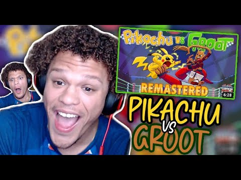 LOVED THIS ANIMATION!!! PIKACHU VS GROOT REMASTERED CARTOON BEATBOX BATTLES REACTION!!!