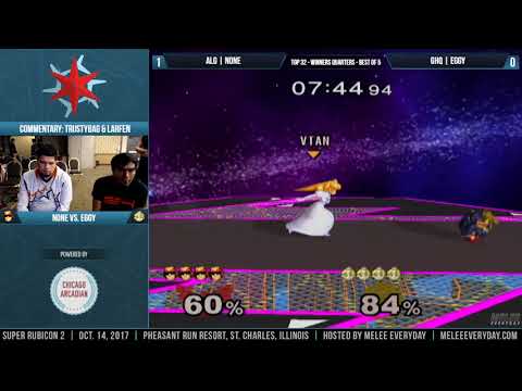 Super Rubicon 2 - ALG | n0ne (C. Falcon) vs. Eggy (Peach) - SSBM - Top 32, Winners Quarters