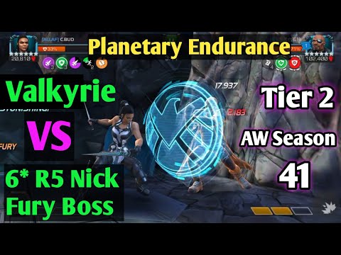 Valkyrie VS  6* R5 Nick fury Boss/AW Season 41/ Planetary Endurance/ MCOC