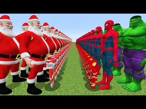 KORKUNÇ NOEL BABA ORDUSU VS SÜPER KAHRAMAN ORDUSU 😱 - Minecraft