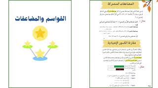 مطوية القواسم والمضاعفات الصف الخامس