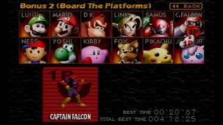Super Smash Bros 64 Captain Falcon Board The Platforms 20.87 [World Record]