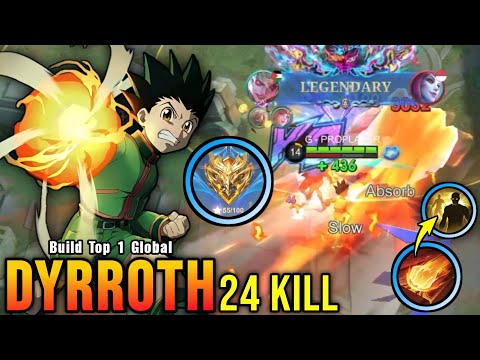 24 Kills!! Dyrroth with Flicker 100% Deadly Combo!! - Build Top 1 Global Dyrroth ~ MLBB