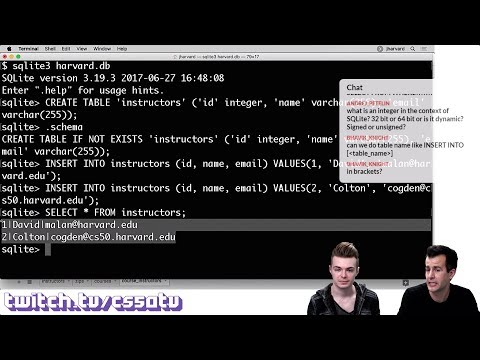 SQL BASICS - CS50 on Twitch, EP. 6